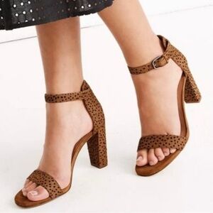 Madewell Animal Print Fur Calf Brooke Ankle Strap Heel Sandals 6.5
